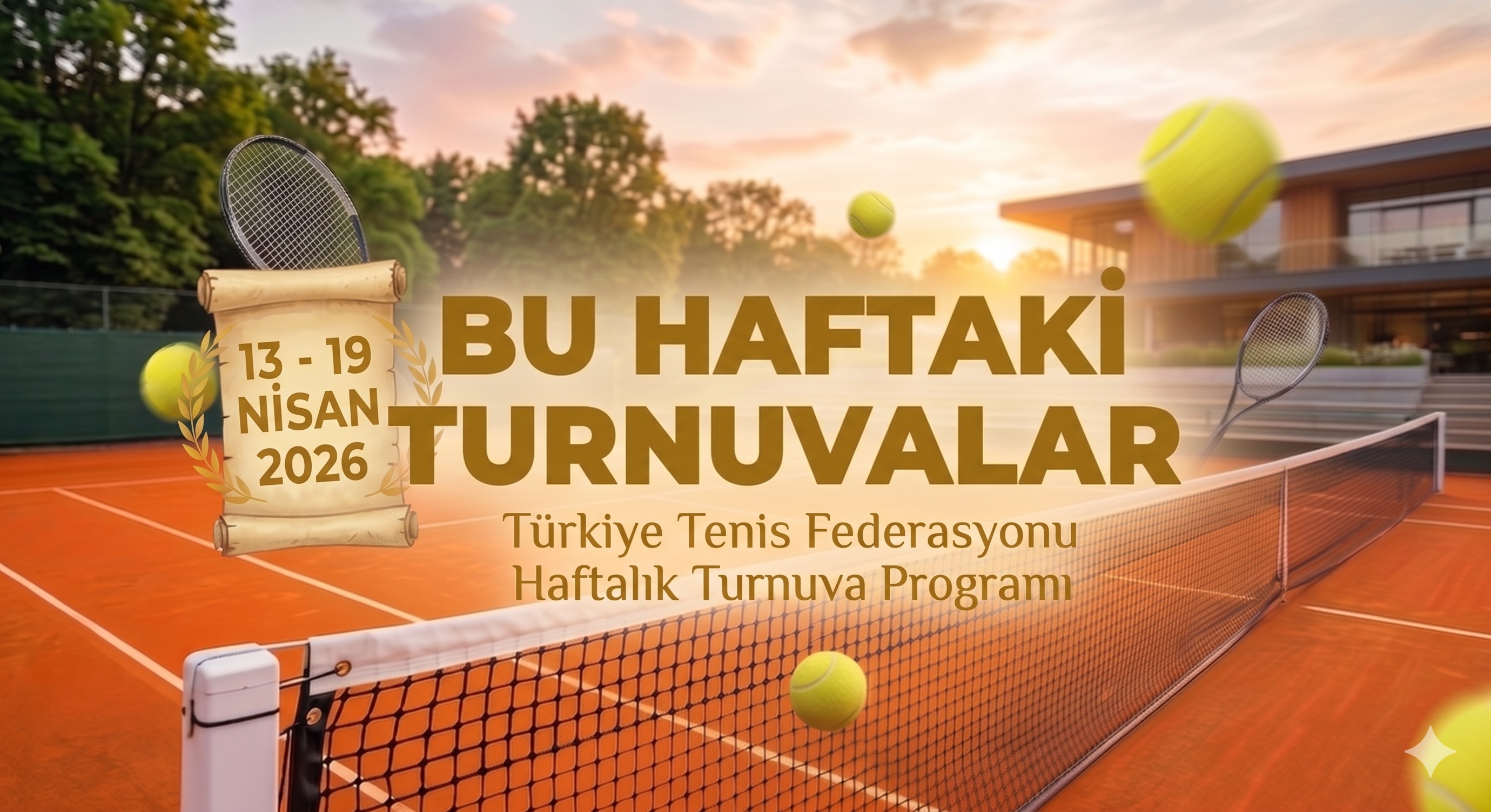 🎾 Türkiye Tenis Federasyonu Haftalık Turnuva Programı (13-19 NISAN)