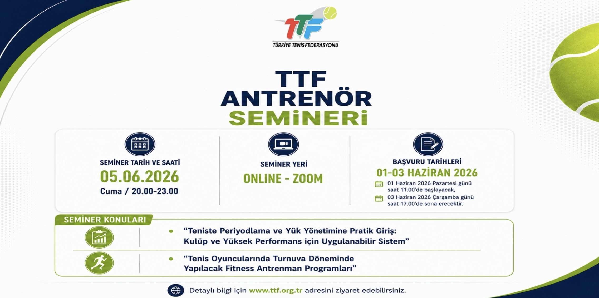 Haziran Ayı TTF Antrenör Semineri Detayları ve Akademik Programı Yayınlandı